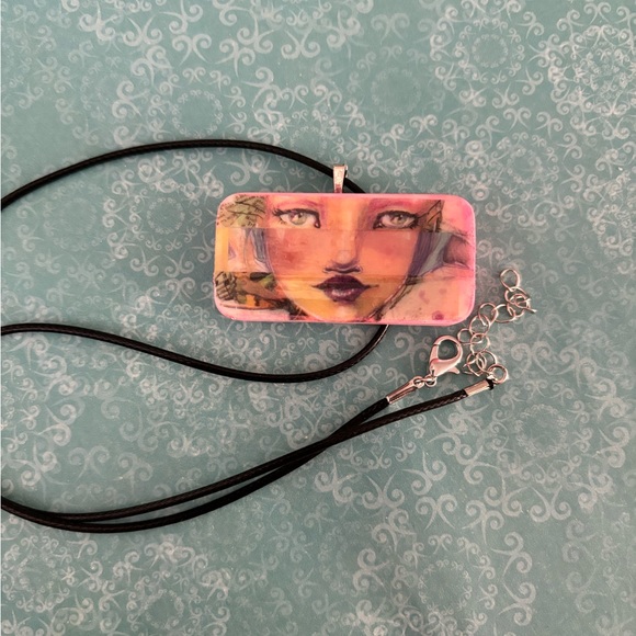 Domino necklace vintage lady - Picture 3 of 4